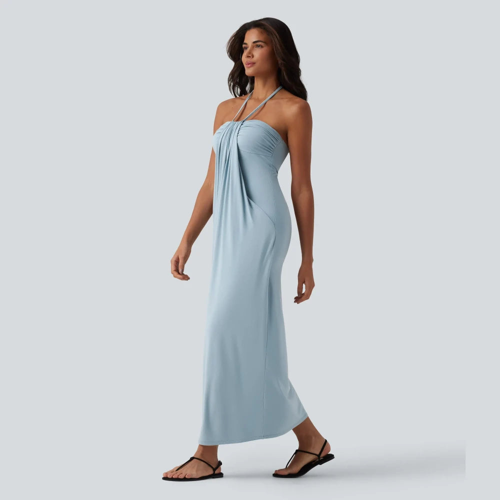 Halara Halter Tie Back Maxi Dress