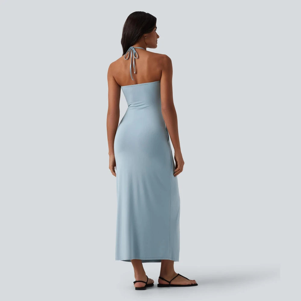 Halara Halter Tie Back Maxi Dress