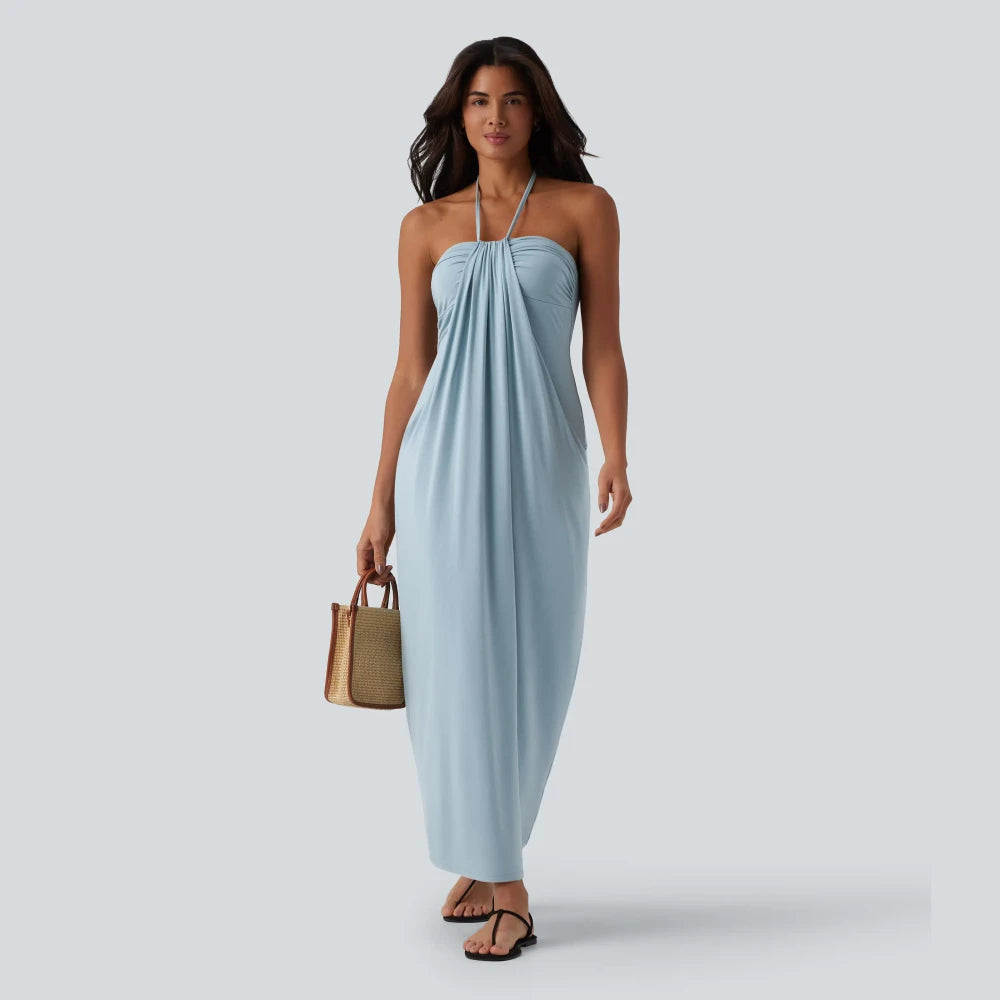 Halara Halter Tie Back Maxi Dress
