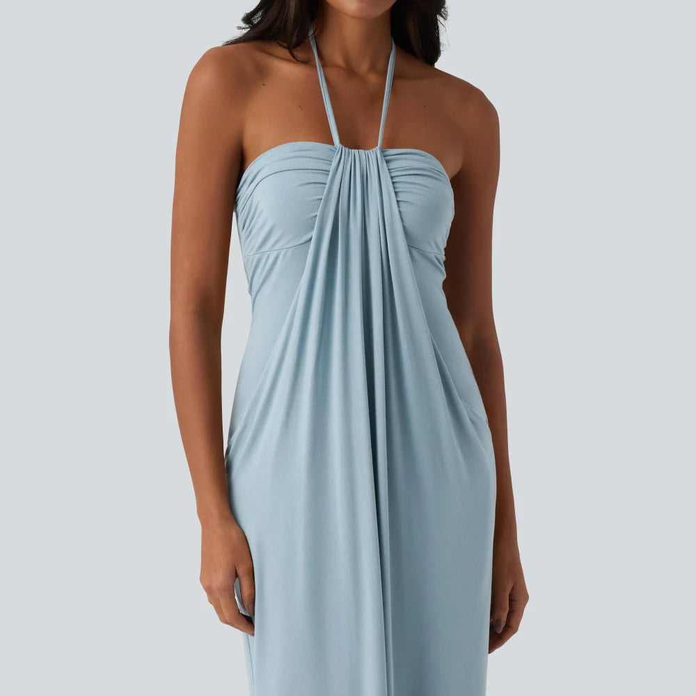 Halara Halter Tie Back Maxi Dress