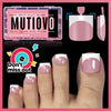 Berry Pink French Tip Toenail Extensions