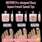 Berry Pink French Tip Toenail Extensions