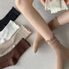 Ruffled Mid Length Polyester Socks