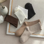 Ruffled Mid Length Polyester Socks
