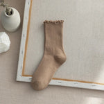 Ruffled Mid Length Polyester Socks