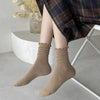 Ruffled Mid Length Polyester Socks