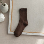 Ruffled Mid Length Polyester Socks