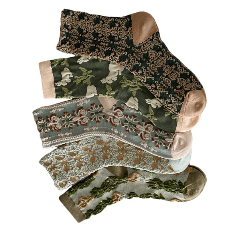 Soft Cotton Jacquard Winter Crew Socks