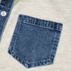 Denim Collar Patchwork Sweatshirt
