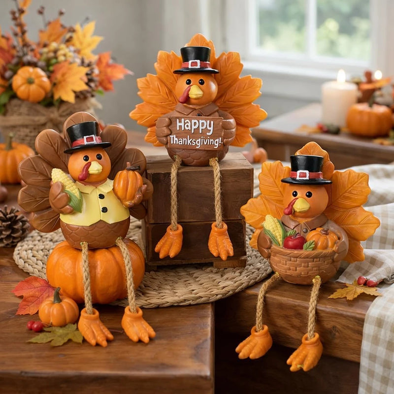 Resin Turkey Tabletop Centerpiece Decor