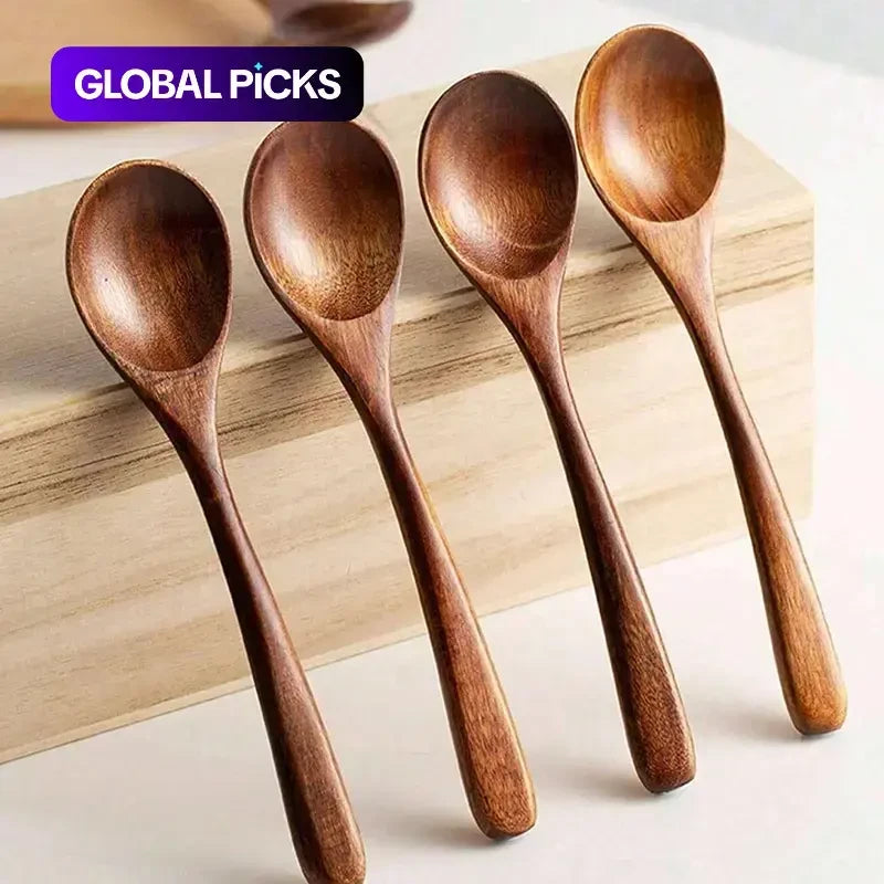 Natural Wooden Cooking Spoon Set